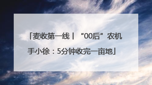 麦收第一线丨“00后”农机手小徐：5分钟收完一亩地