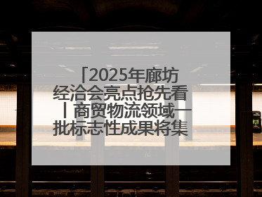 2025年廊坊经洽会亮点抢先看丨商贸物流领域一批标志性成果将集中发布