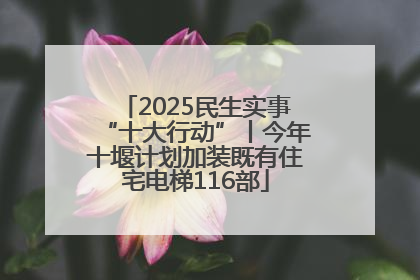 2025民生实事“十大行动”丨今年十堰计划加装既有住宅电梯116部