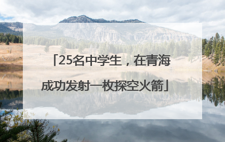 25名中学生，在青海成功发射一枚探空火箭