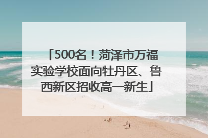 500名！菏泽市万福实验学校面向牡丹区、鲁西新区招收高一新生