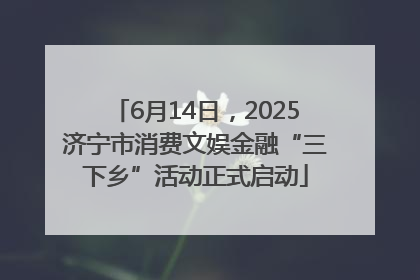 6月14日，2025济宁市消费文娱金融“三下乡”活动正式启动