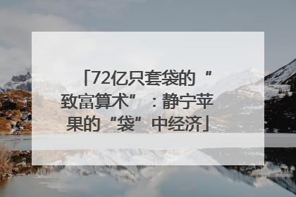 72亿只套袋的“致富算术”：静宁苹果的“袋”中经济