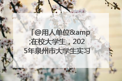 @用人单位&在校大学生，2025年泉州市大学生实习“扬帆计划”来啦！