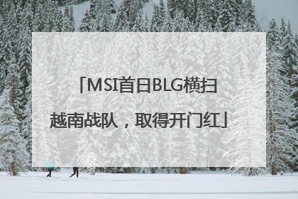 MSI首日BLG横扫越南战队，取得开门红